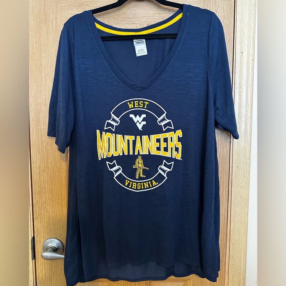 West Virginia Mountaineers Navy Blue Women's Top Sz XXXL
